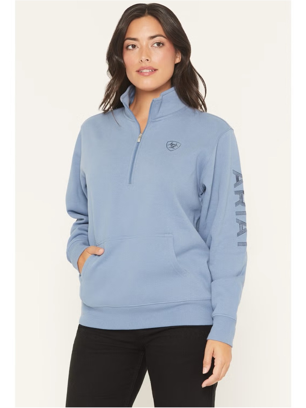 Ariat Powder Blue Half-Zip Pullover Sweatshirt